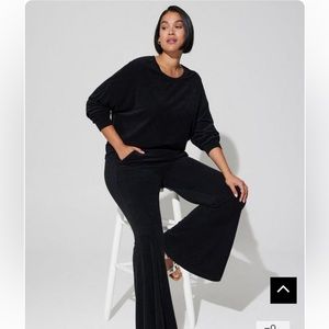 Torrid Terry, black flare pants 1X